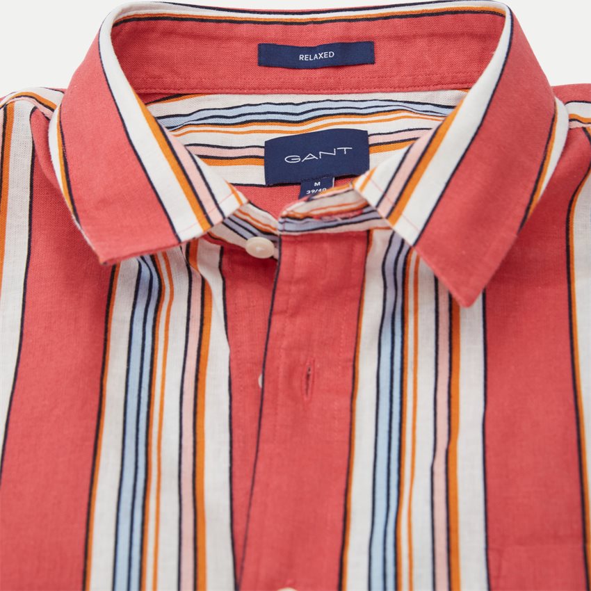 Stripe Town Linen Cotton Kortærmet Skjorte